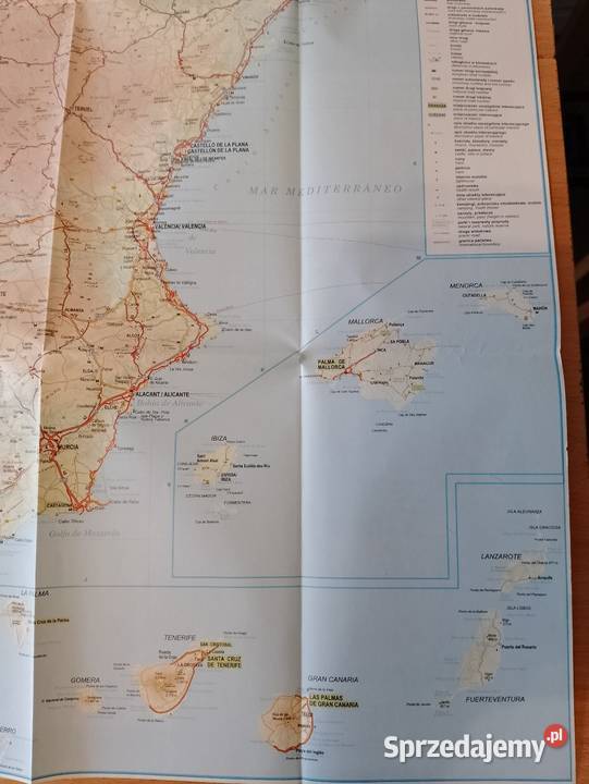 Mapa papierowa HISZPANIA i PORTUGALIA wielkopolskie Poznań