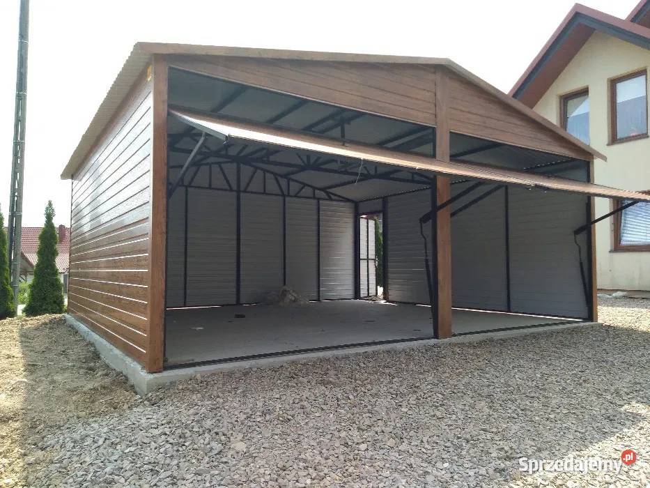 Garaż Blaszany Drewnopodobny ZŁOTY DĄB Garaże Sprzedaż Nieruchomości Leszno