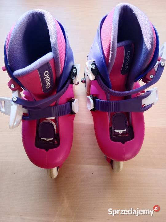 OXELO Rolki dzieci Play3 różowofioletowe Rozmiar 26 Rolki, wrotki i hulajnogi sprzedam