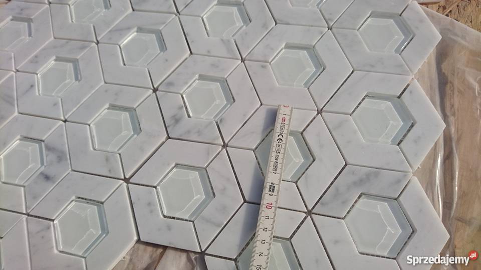 Mozaika FLOWER Bianco Carrara Crystall Glass Piława Górna