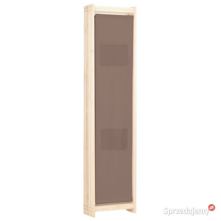 Parawan 5panelowy brązowy 200 x 170 x 4 tkanina