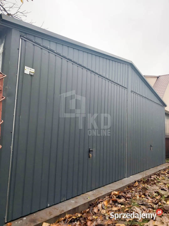 Garaż Blaszany 65x5 2x Brama Antracyt dwuspadowy Radom