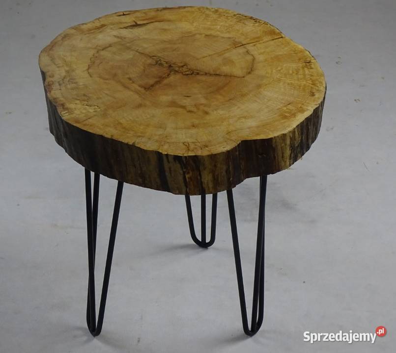 stolik z blatu oszlifowany na koszu