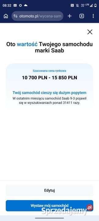 SAAB 93 Linear Ksenon 19 Diesel odtwarzacz DVD Samochody osobowe podkarpackie Nadolany