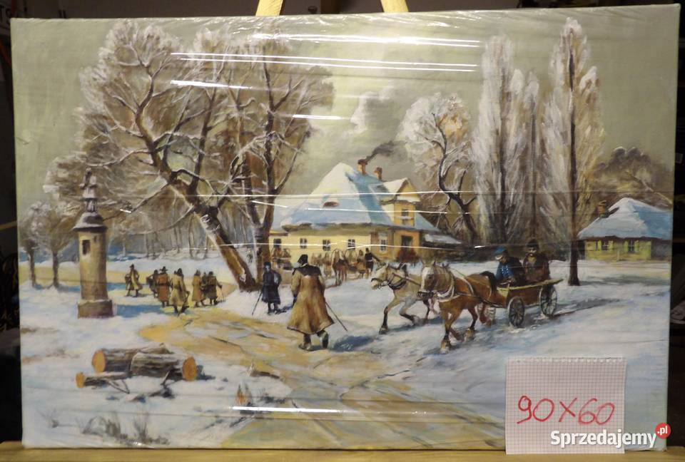 obraz olej na płótnie 90 x 60 Sandomierz