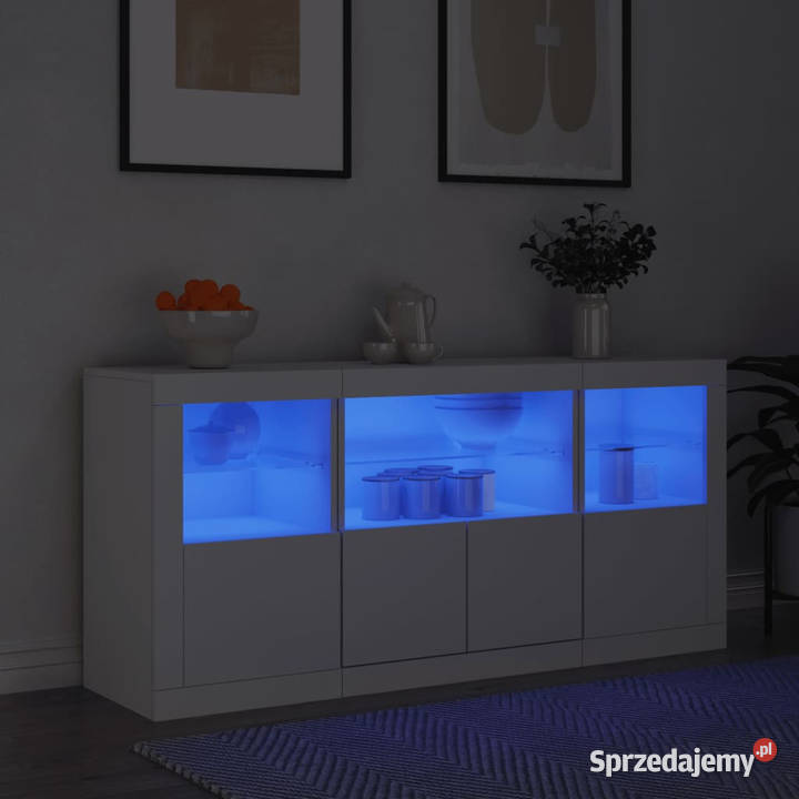 Szafka z oświetleniem LED biała 1425x37x67