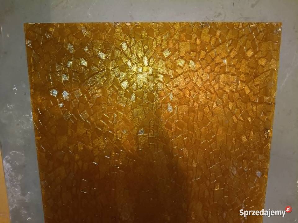 Miodowa szyba ornamentowa retro 54x142 grubość 3 Pozostałe Łódź