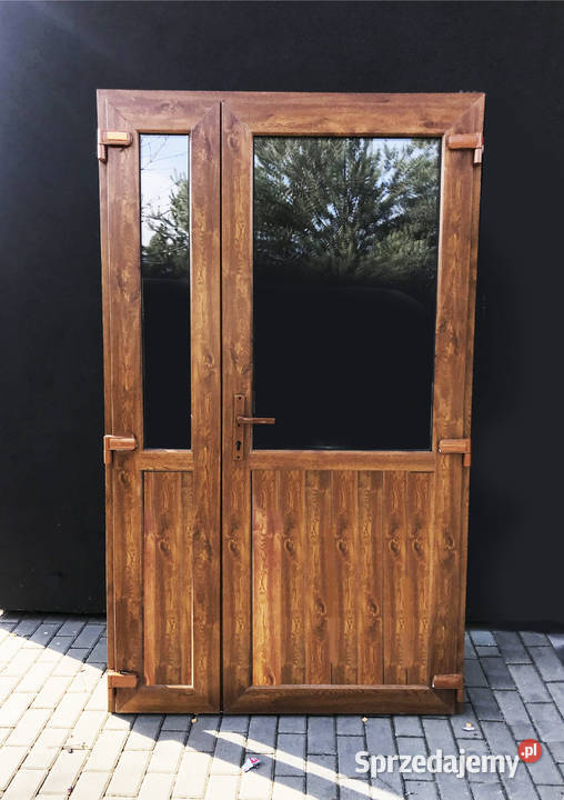 125X210 drzwi PCV ZŁOTY DĄB nowe szyba panel Drzwi i okna śląskie Czechowice-Dziedzice