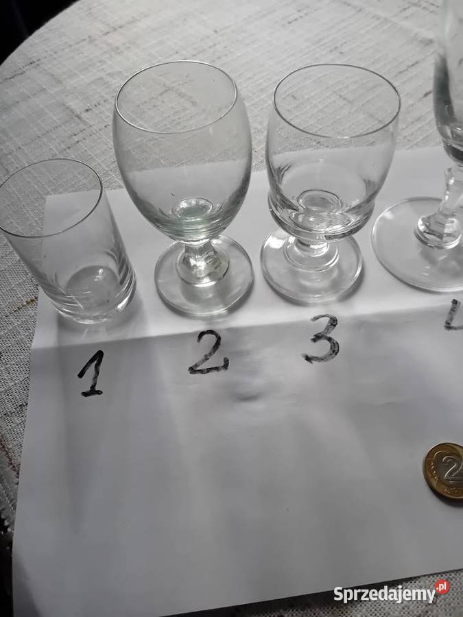 Kieliszki nowe rozne PRL SPOŁEM wodka wino i Lublin