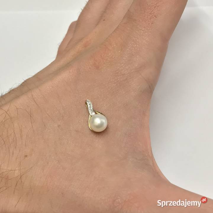 Złota ZAWIESZKA 375 9K Apart PERŁA DIAMENTY złote Warszawa