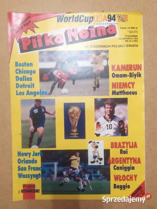 Tygodnik Piłka Nożna rocznik 1994 kompletny Łódź