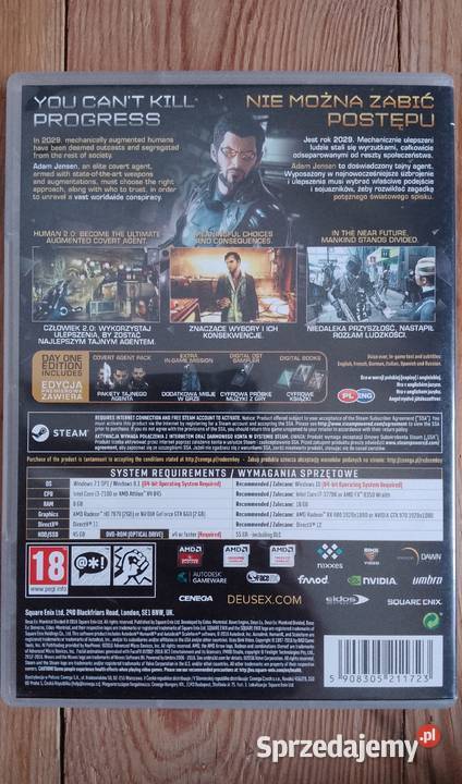 DEUS EX Mankind Divided na PC pudełko płyty Olsztyn