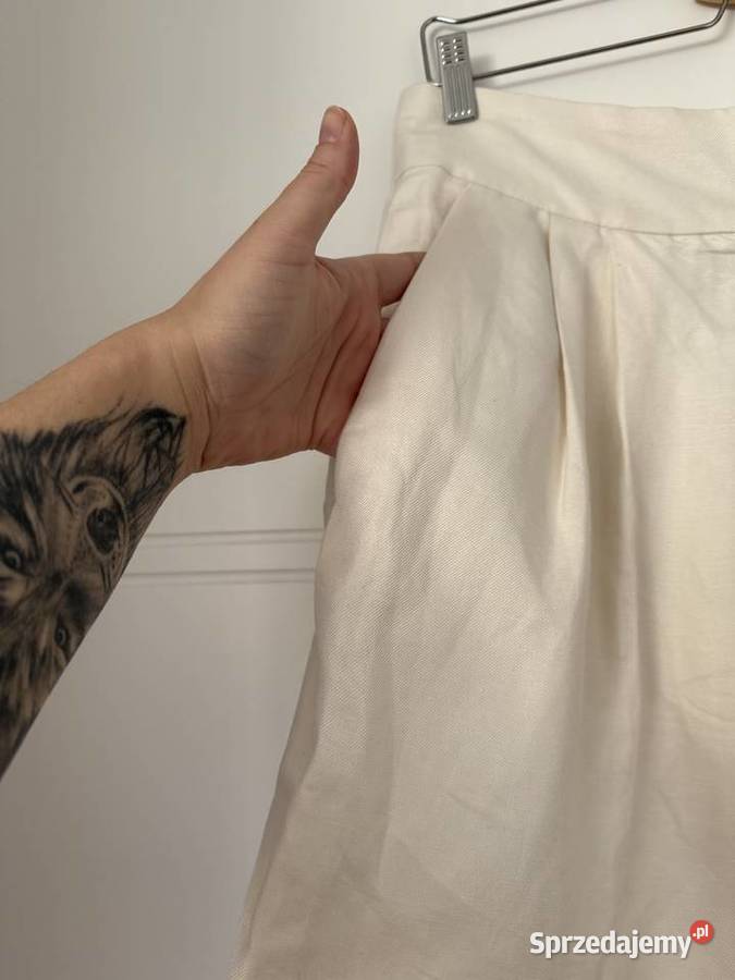 Lniane spodenki szorty L wielkopolskie Rusiborek