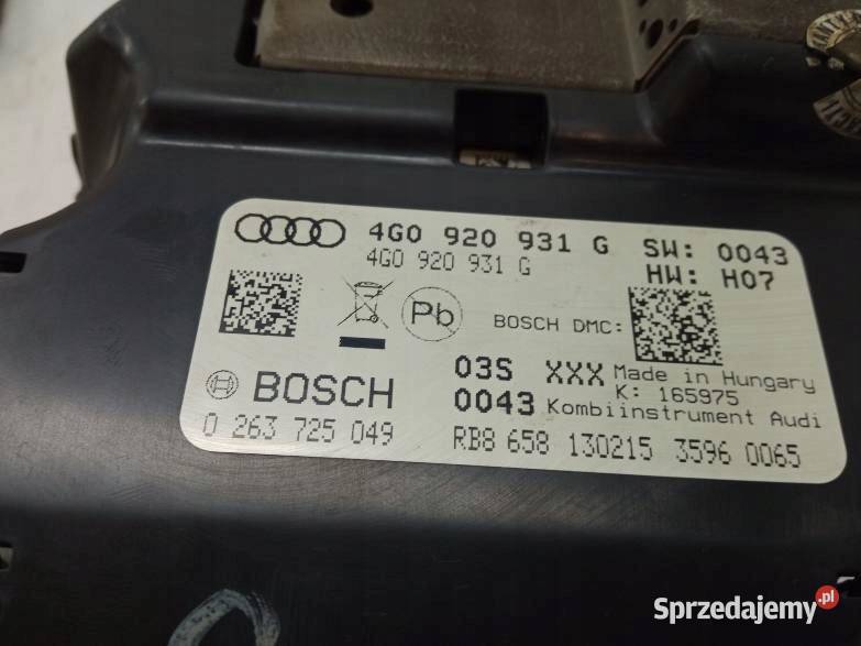 LICZNIK 4G0920931G Audi A6 IV 20112018 C7 Rok produkcji 2015 Liczniki i zegary