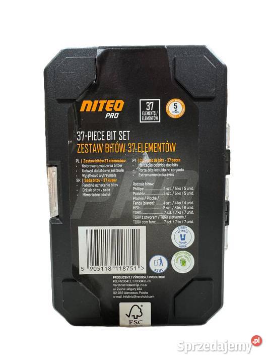 Zestaw Bitów NITEO PRO 37 Elementów