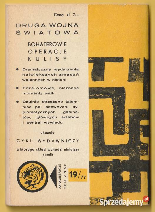 ŻÓŁTY TYGRYS PIĘĆDZIESIĘCIU Z DOESSEL 1977 Łódź sprzedam