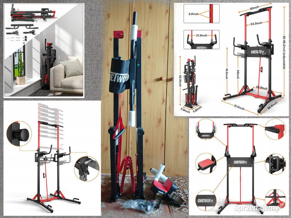 ONETWOFIT Foldable Power Tower Dip Station Wrocław