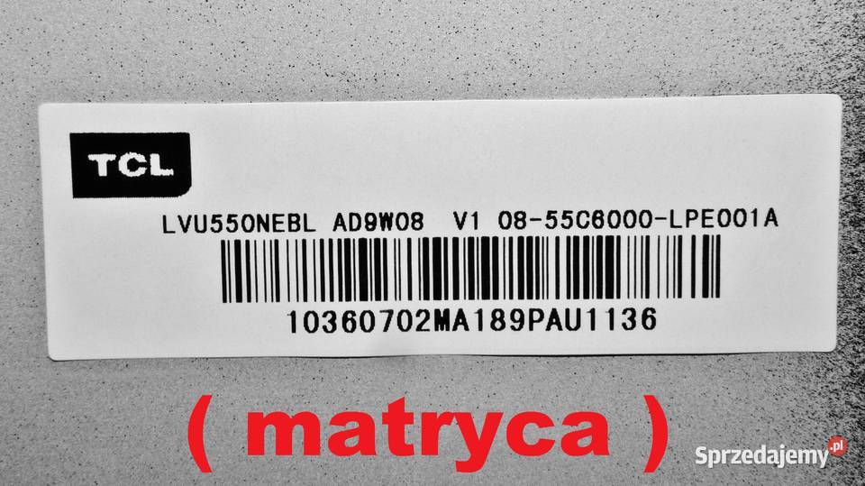 Taśma matrycy telewizora TCL 55DC760 Bydgoszcz