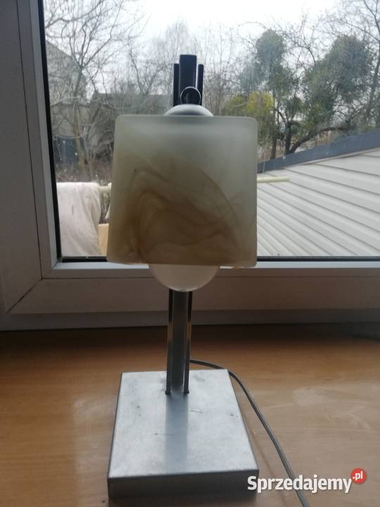 Lampa metalowa szklany abażur masywna Lampy Koluszki sprzedam