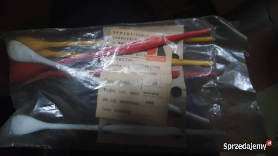 Łyżeczki coctailowe PRL 6 plastikowe Warszawa