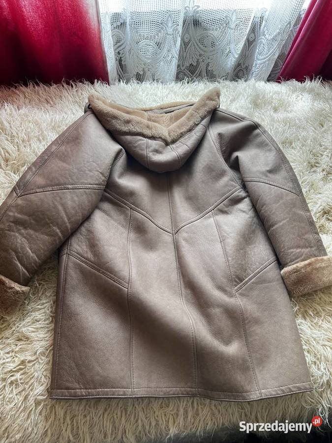 Kożuch z naturalnej skóry i owczej wełny rozmiar Rozmiar 42(XL) Kraków