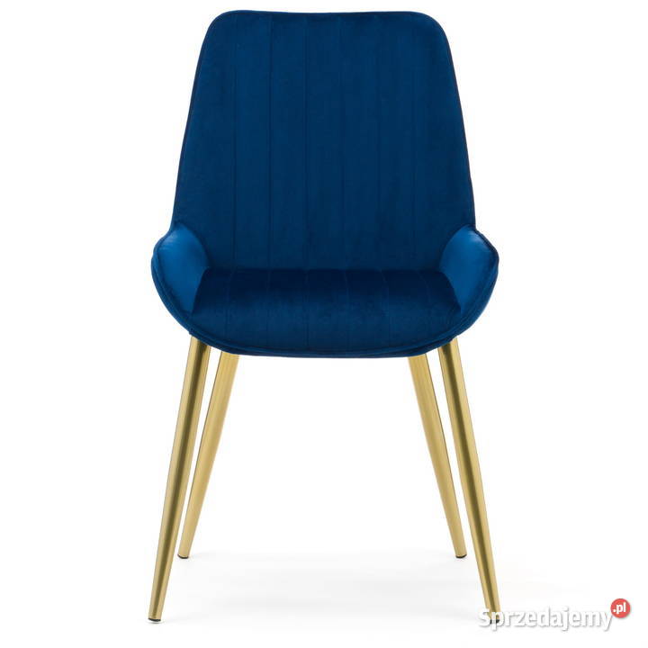 Granatowe Krzesło Luca Złote Nogi Wysyłka 24H 88cm
