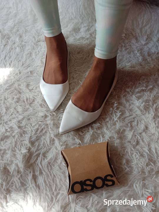 42 ASOS Design Białe baleriny ślubne z Londynu 27cm Kraków