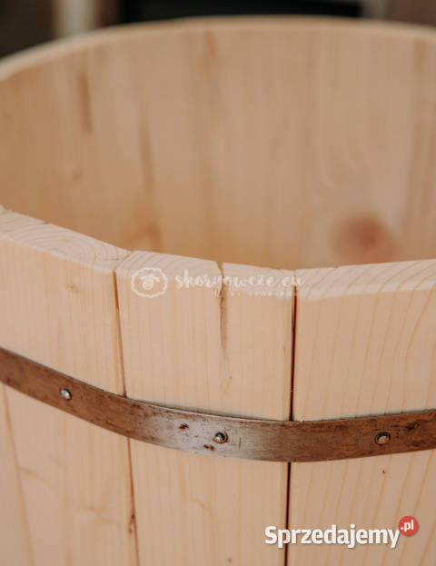 Góralski czerpak Duża drewniana doniczka