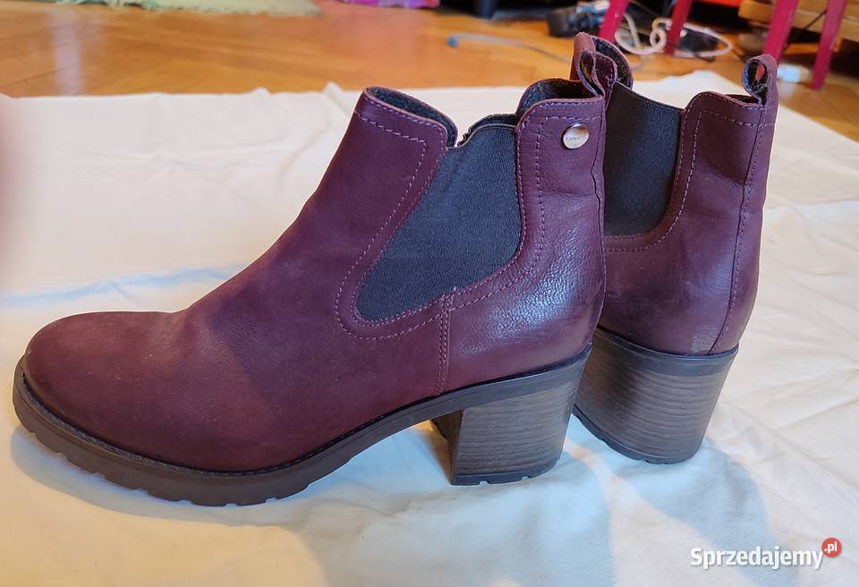 Bordowe zamszowe skórzane botki Lasocki r 41 inna Gdańsk