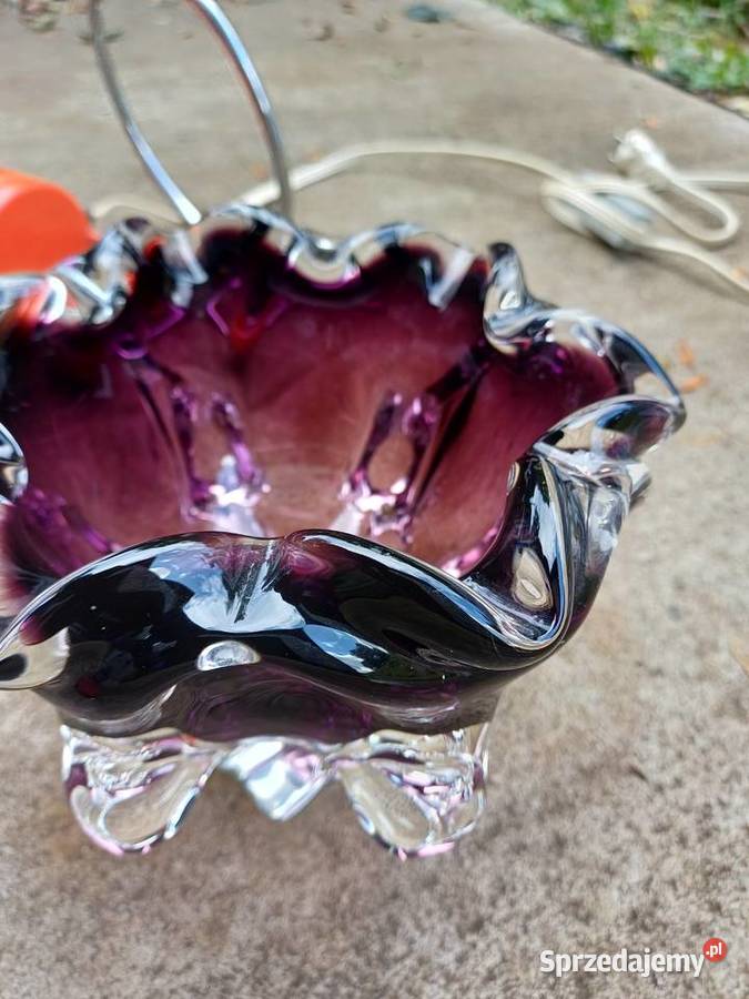 Retro patera z 60 tych lat hutnicze szkło Porcelana i szkło Lubań