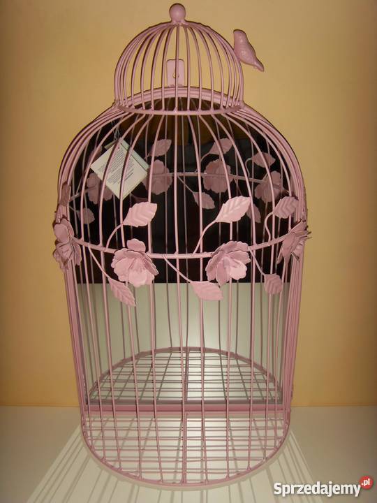 LUSTRO W KSZTAŁCIE KLATKI BIAŁE I RÓŻOWE NOWE Wrocław