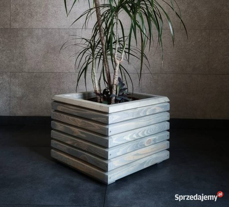 Donica drewniana 3D nowoczesna donica na taras Donice Kalety