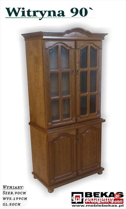 Stylowa Witryna Witrynka 90 Kredensik Bekas Dąb Zawiercie sprzedam