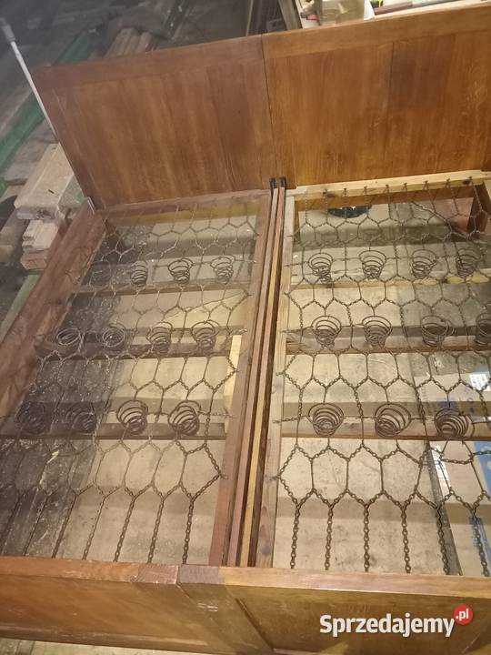Łóżko małżeńskie drewniane antyk Dębica sprzedam