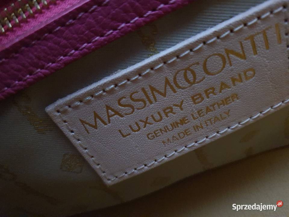 Torebka kuferek skóra naturalna Massimo Contti