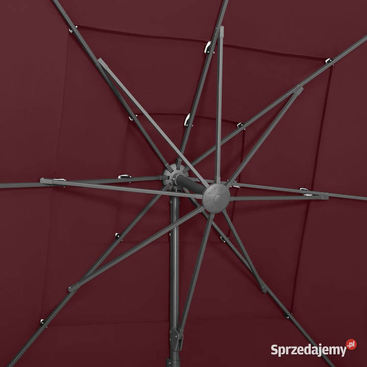 4poziomowy parasol na aluminiowym słupku bordowy mazowieckie Warszawa