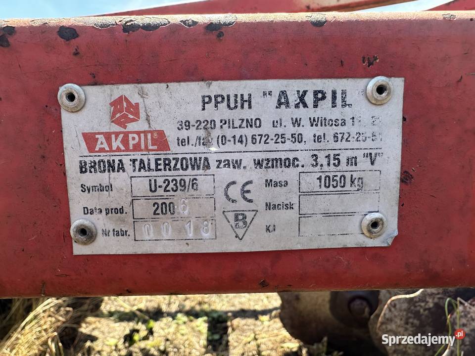 Duża Talerzówka ciężką talerze 560 szerokość Pułtusk sprzedam
