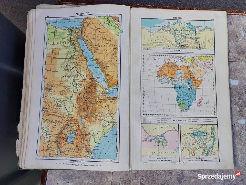 Stary przedwojenny atlas geograficzny niemiecki pomorskie Tczew