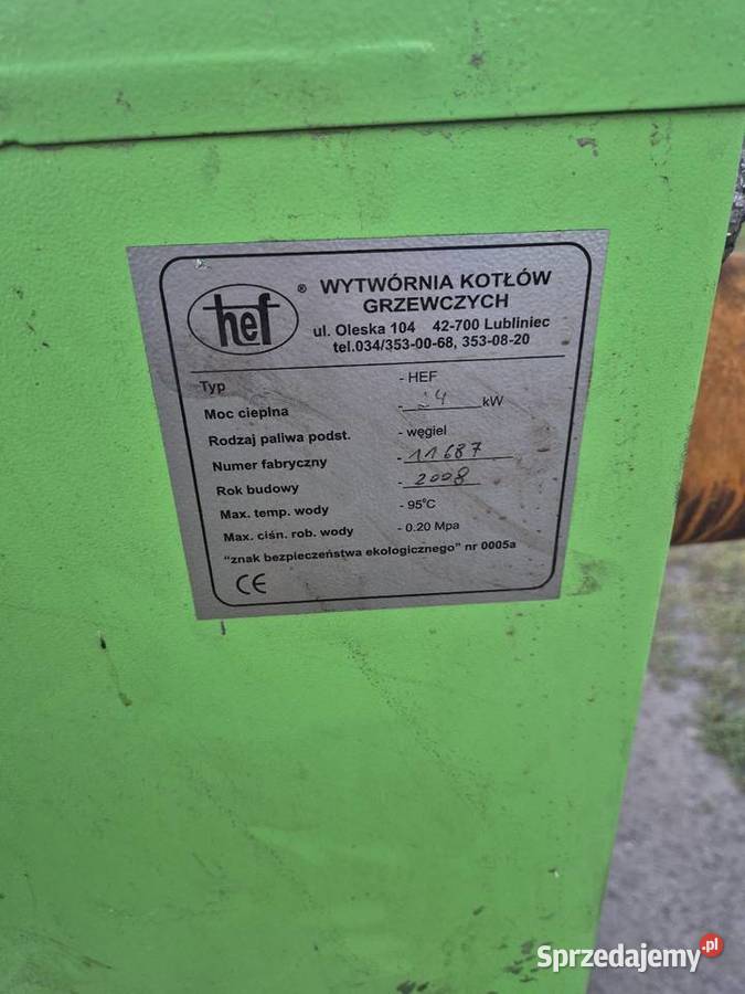 PiecKocioł na WęgielDrewno HEF 24KW opolskie Ligota Prószkowska