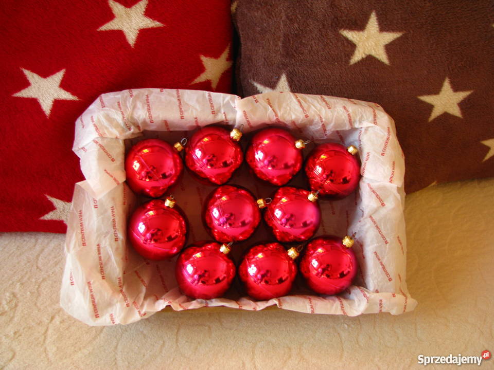 Czerwonomalinowe bombki choinkowe ozdoby na Krapkowice
