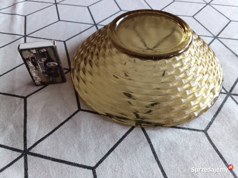 Prl miska salaterka miodowa Prądniczanka odcienie żółtego Ceramika i szkło Łódź