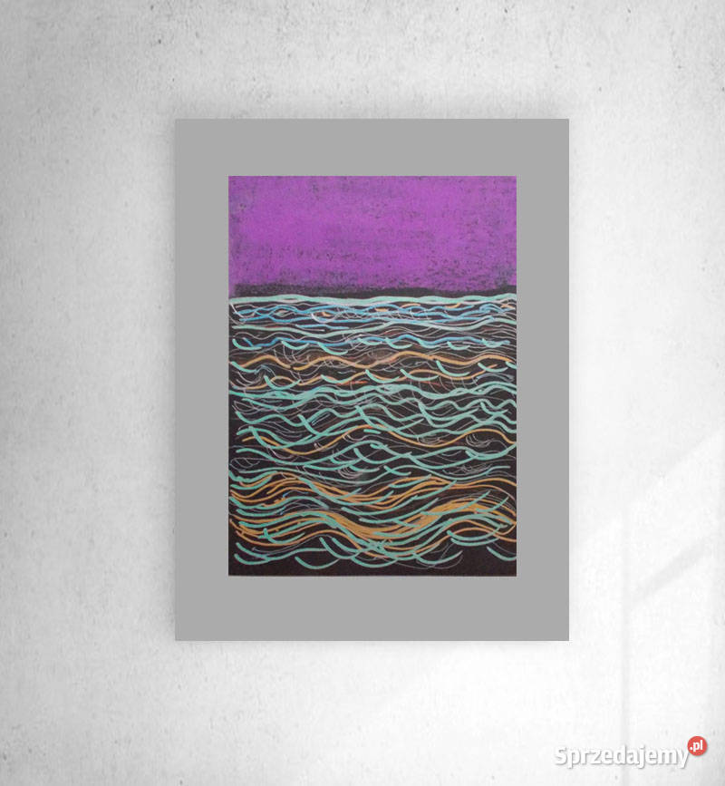 minimalizm grafika na ścianę morze rysunek 30x40 wielokolorowy Szczecin sprzedam