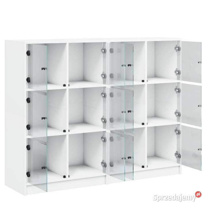 Biblioteczka z drzwiczkami biała 136x37x109 Warszawa sprzedam