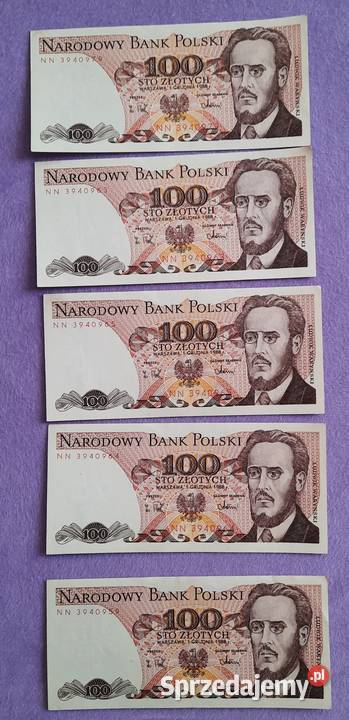 Banknot 100 zł. z 1988 r. Ludwik Waryński seria: NN