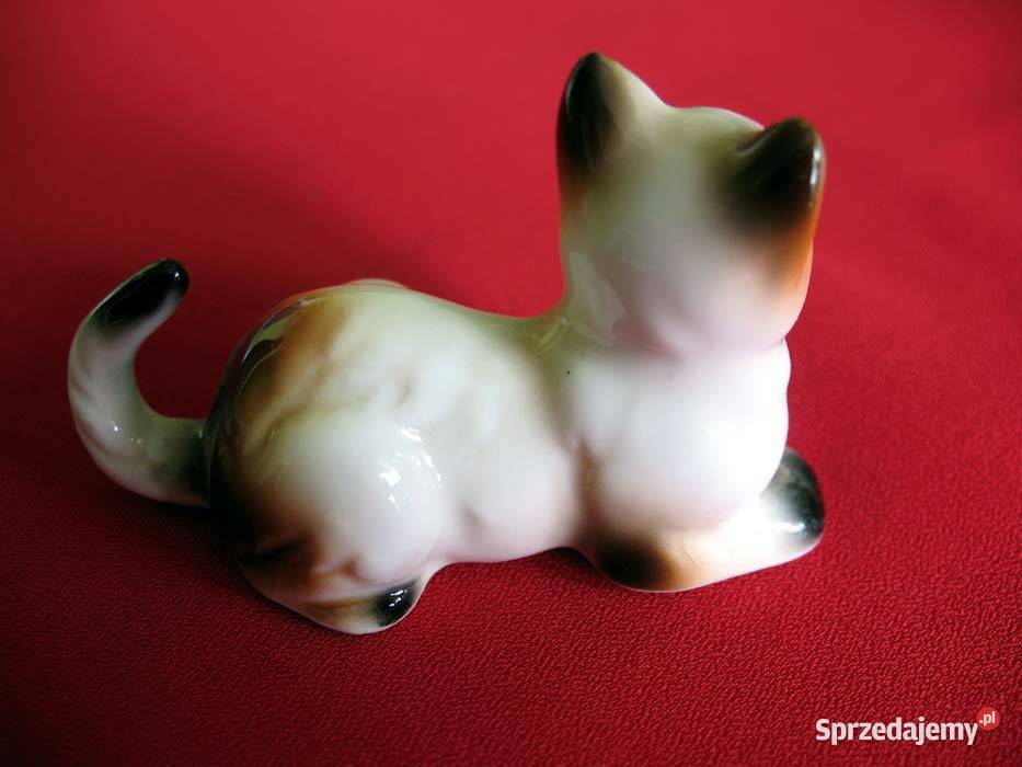 Kot naturalistyczna figurka z porcelany 4 x 65 x mazowieckie Siedlce sprzedam