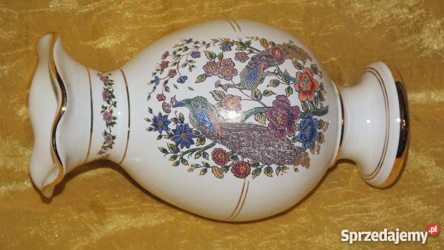 Śliczny wazonik z porcelany pozłacany 24K złotem Inowrocław