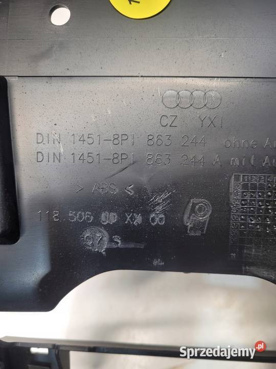 TUNEL ŚRODKOWY AUDI A3 8P LIFT 2 DIN 8P1863244 Przystajń