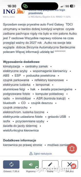 Ford Galaxy kierownica po prawej stronie Galaxy zachodniopomorskie Wałcz