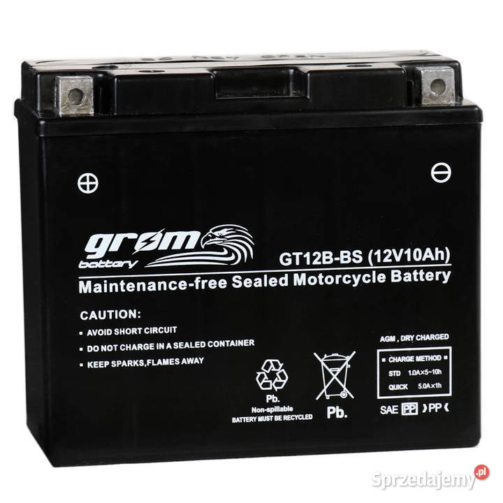 Akumulator motocyklowy GROM GT12BBS YT12BBS 12V Gdańsk