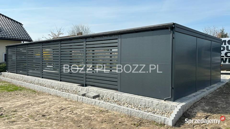 Wiata garażowa na 4 samochody z pomieszczeniem Katowice